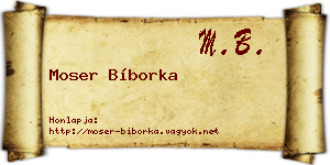 Moser Bíborka névjegykártya